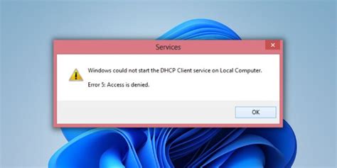 windows could not stop dhcp client service